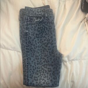 GAP Leopard Print Skinny Jeans - Dark Blue